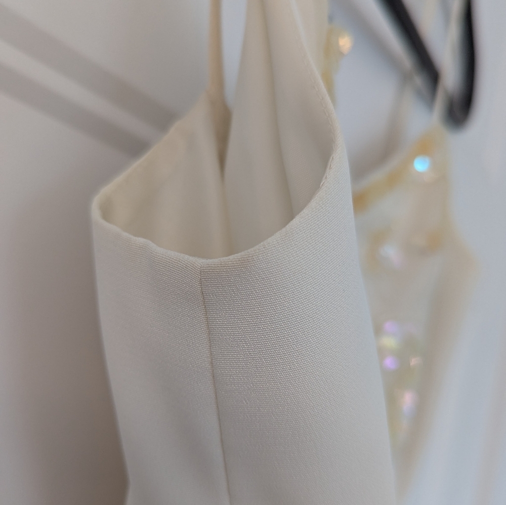 Vintage Wedding Dress ILGWU Union Made Canada Reception Dress Size 6 80s Beaded - Picture 5 of 12